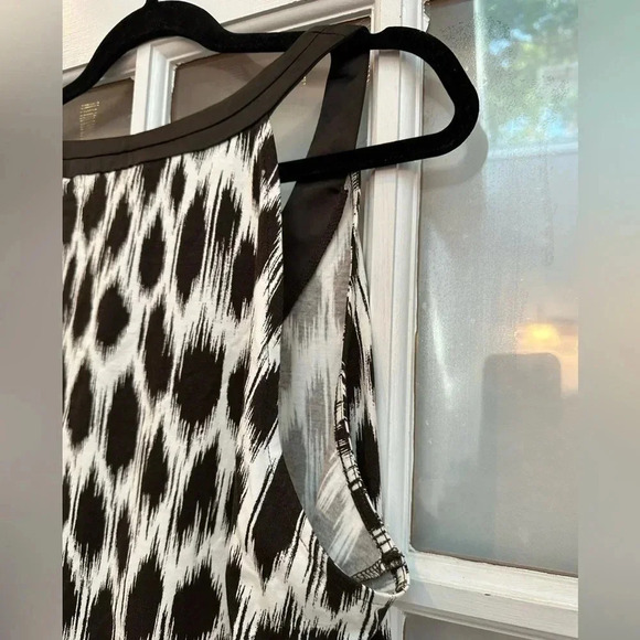 Ann Taylor Chocolate Brown & White Preppy Sleeveless Blouse Size XL - Picture 4 of 9